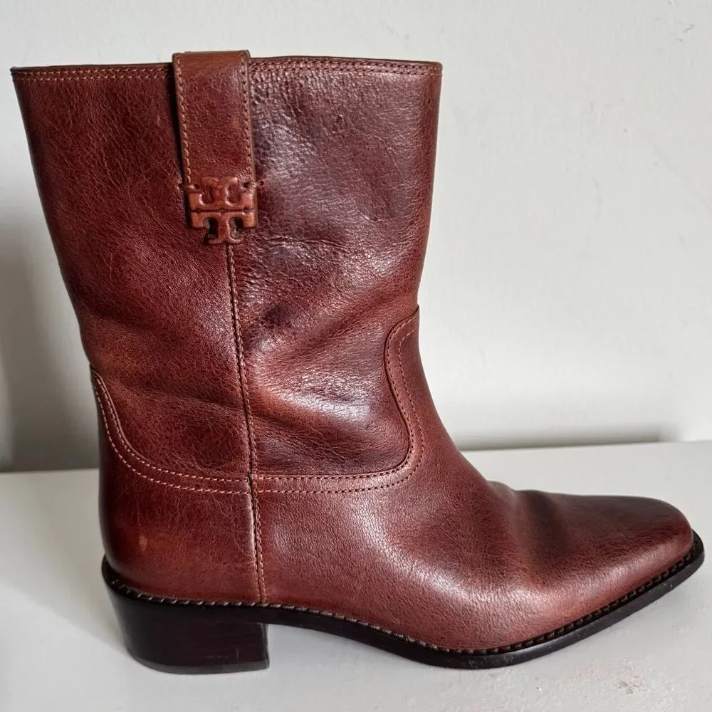 Tory Burch City Western Brown Boots Women’s Size 8